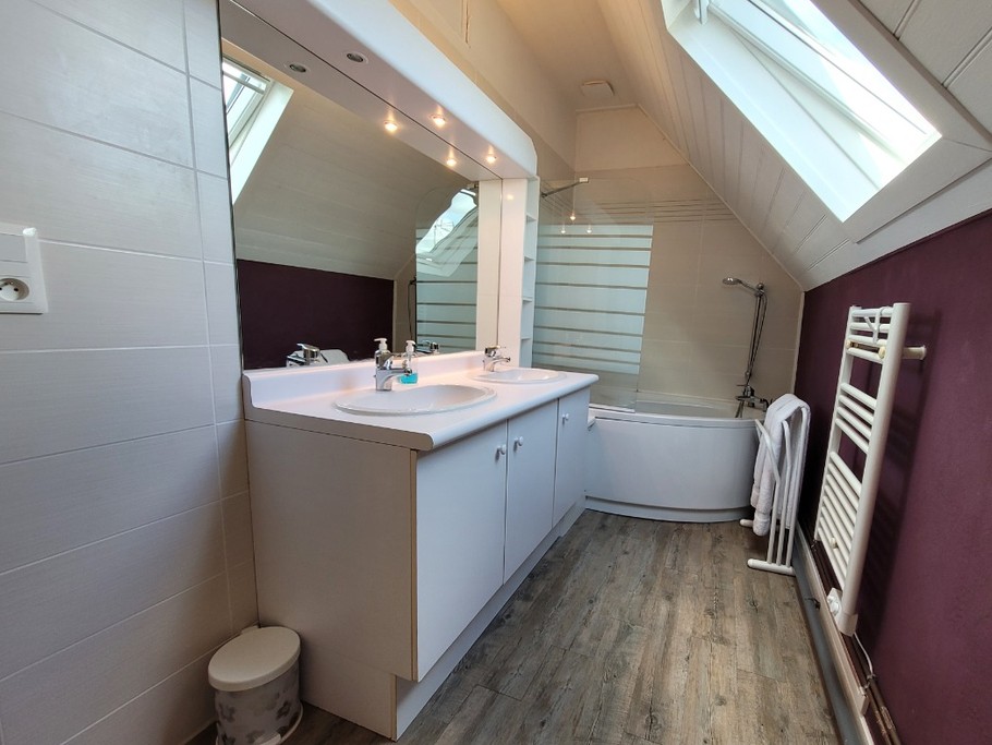 Location, 4/6 personnes à TREBEURDEN à 5 minutes PLAGE - 10 minutes PERROS-GUIREC - COTES D'ARMOR - BRETAGNE - salle de bain