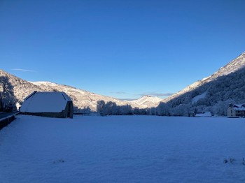 Our adjoining gîtes with snow