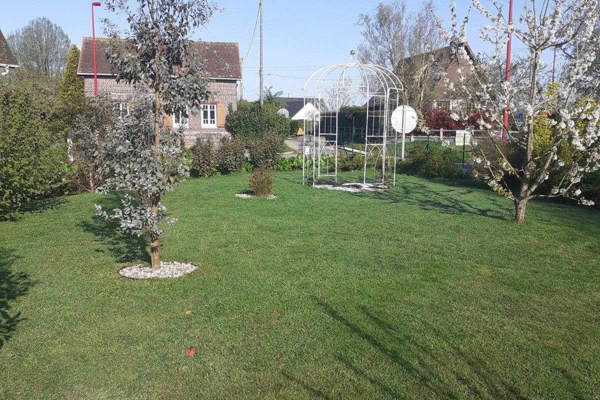 un grand jardin arboré