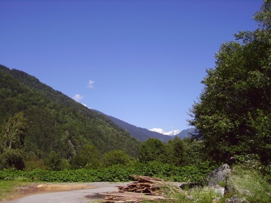 vue sur le Mont-Blanc depuis le chalet