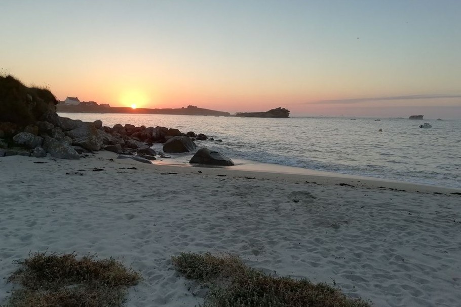Coucher de soleil plage de Carn