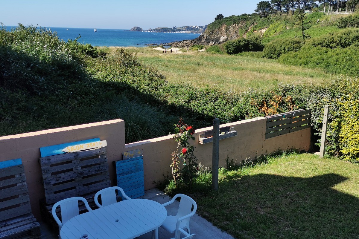 Vue mer et sur le fort de Berthaume du balcon de la maison