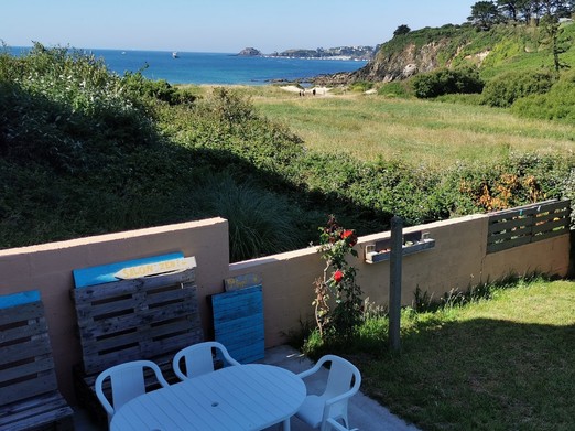 Vue mer et sur le fort de Berthaume du balcon de la maison