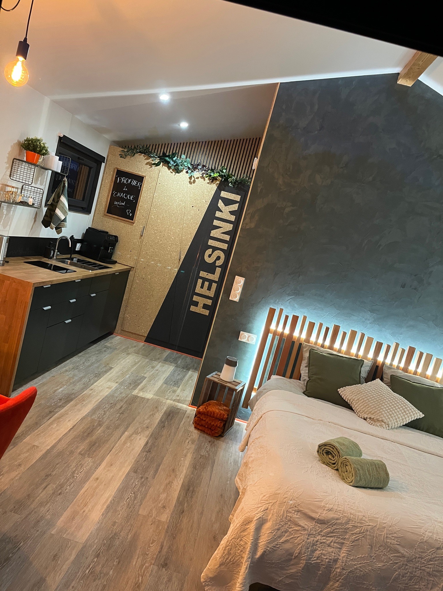 Open-plan kitchen – Lodge Helsinki, Saint-Léonard, Vosges