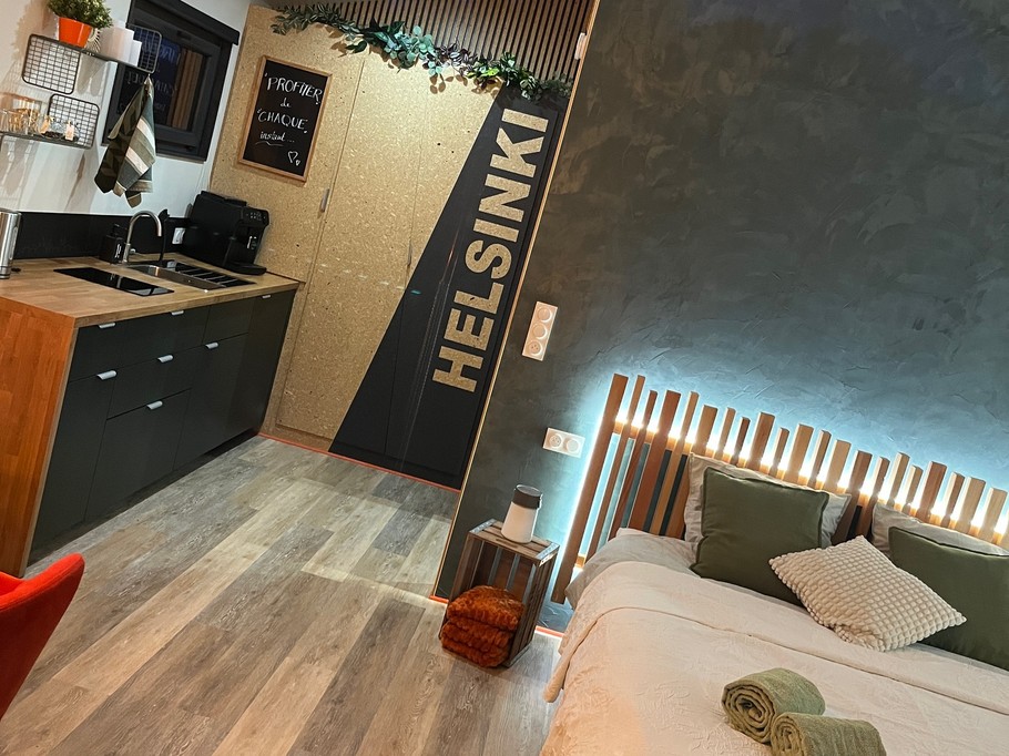 Open-plan kitchen – Lodge Helsinki, Saint-Léonard, Vosges