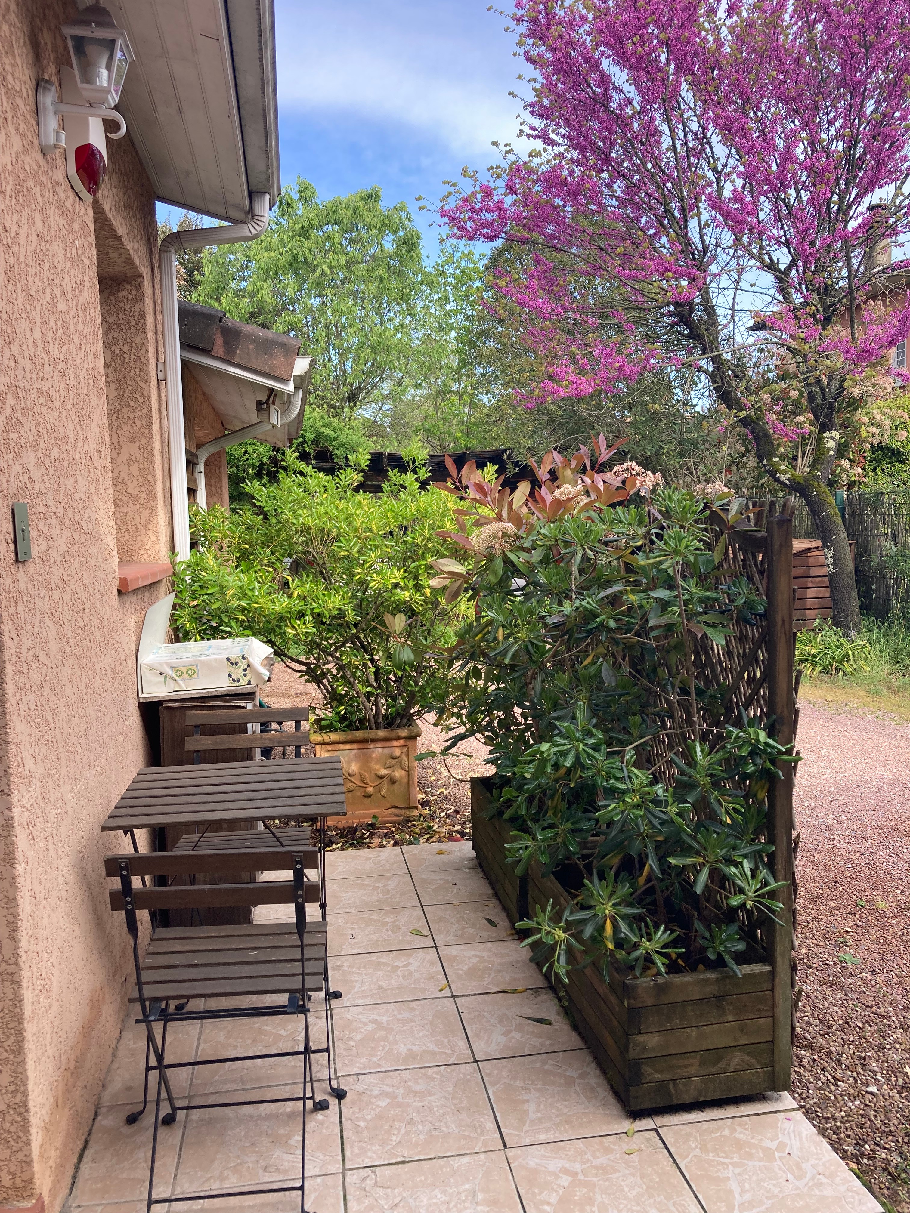 Terrace with barbecue and garden table