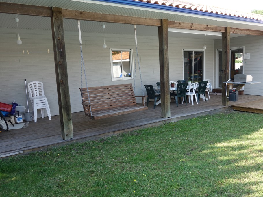 Espace terrasse extérieur - Maison l'Arbousier 8 personnes - piscine, calme et nature, Vieux Boucau, Landes