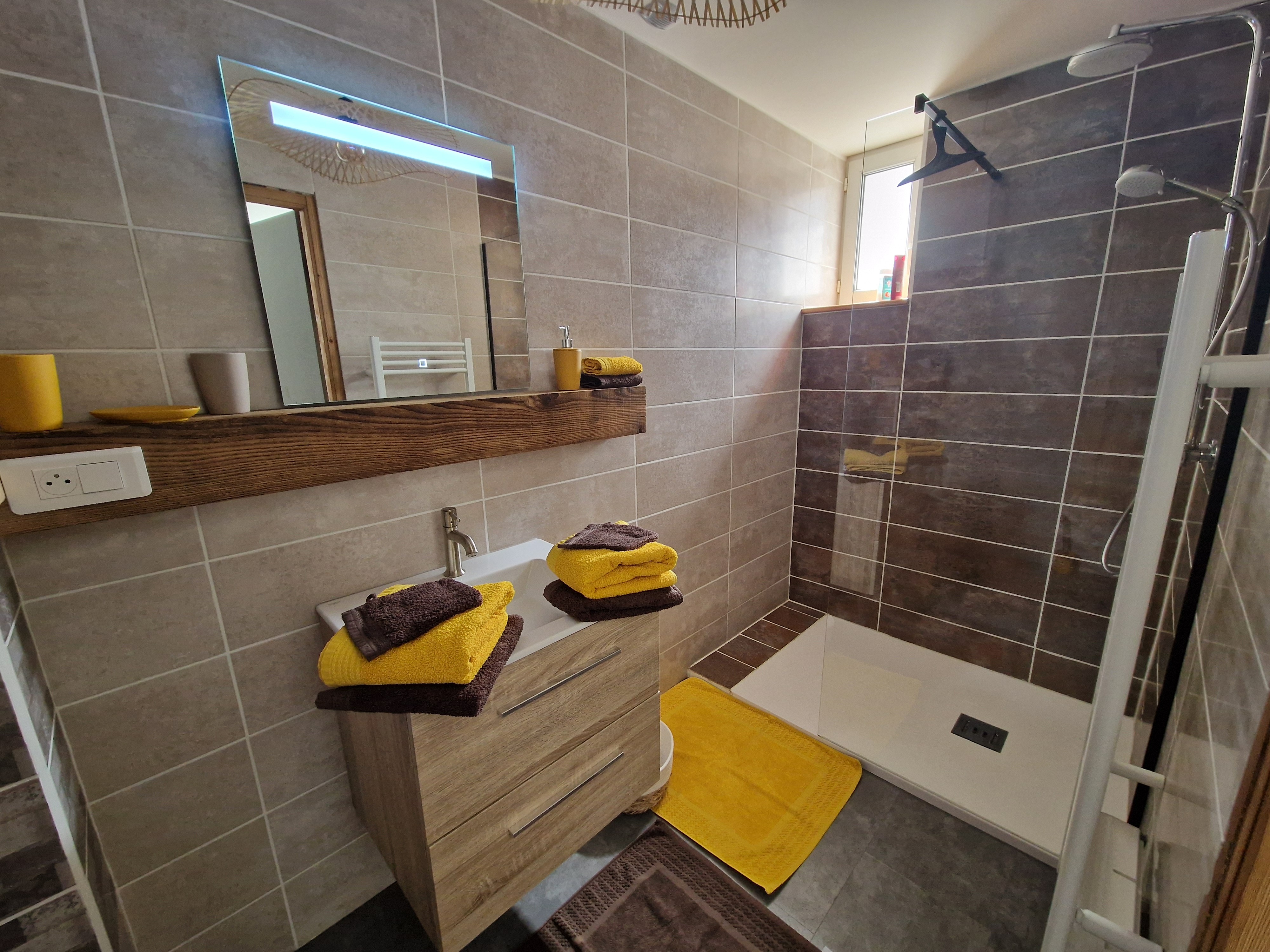 Salle d'eau et grande douche