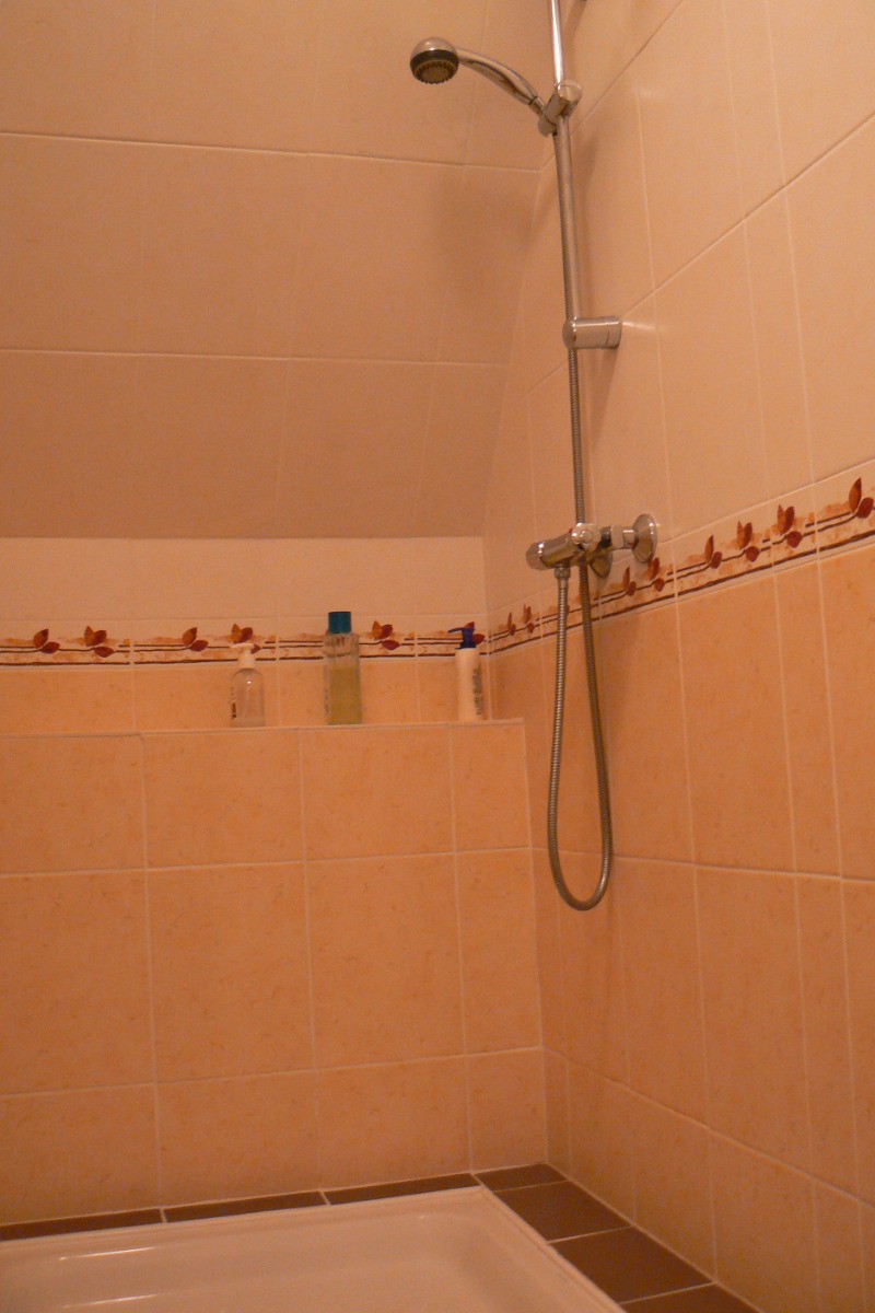 Douche spacieuse avec banc