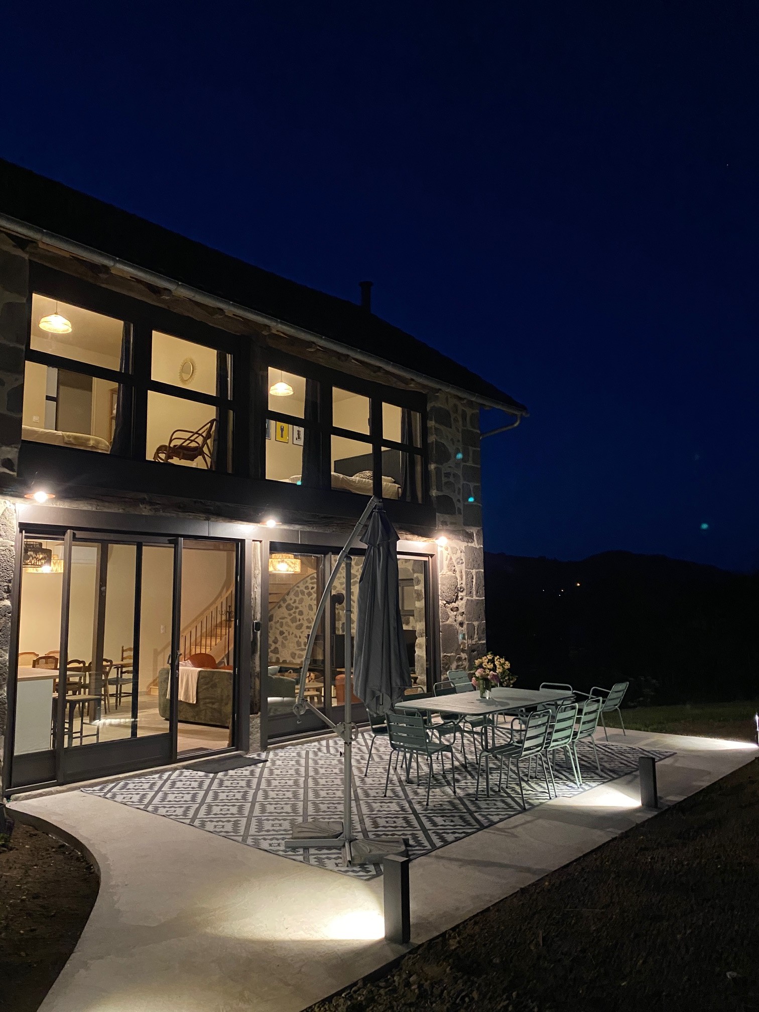 Terrace at night