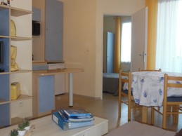 view of the bedroom and kitchen