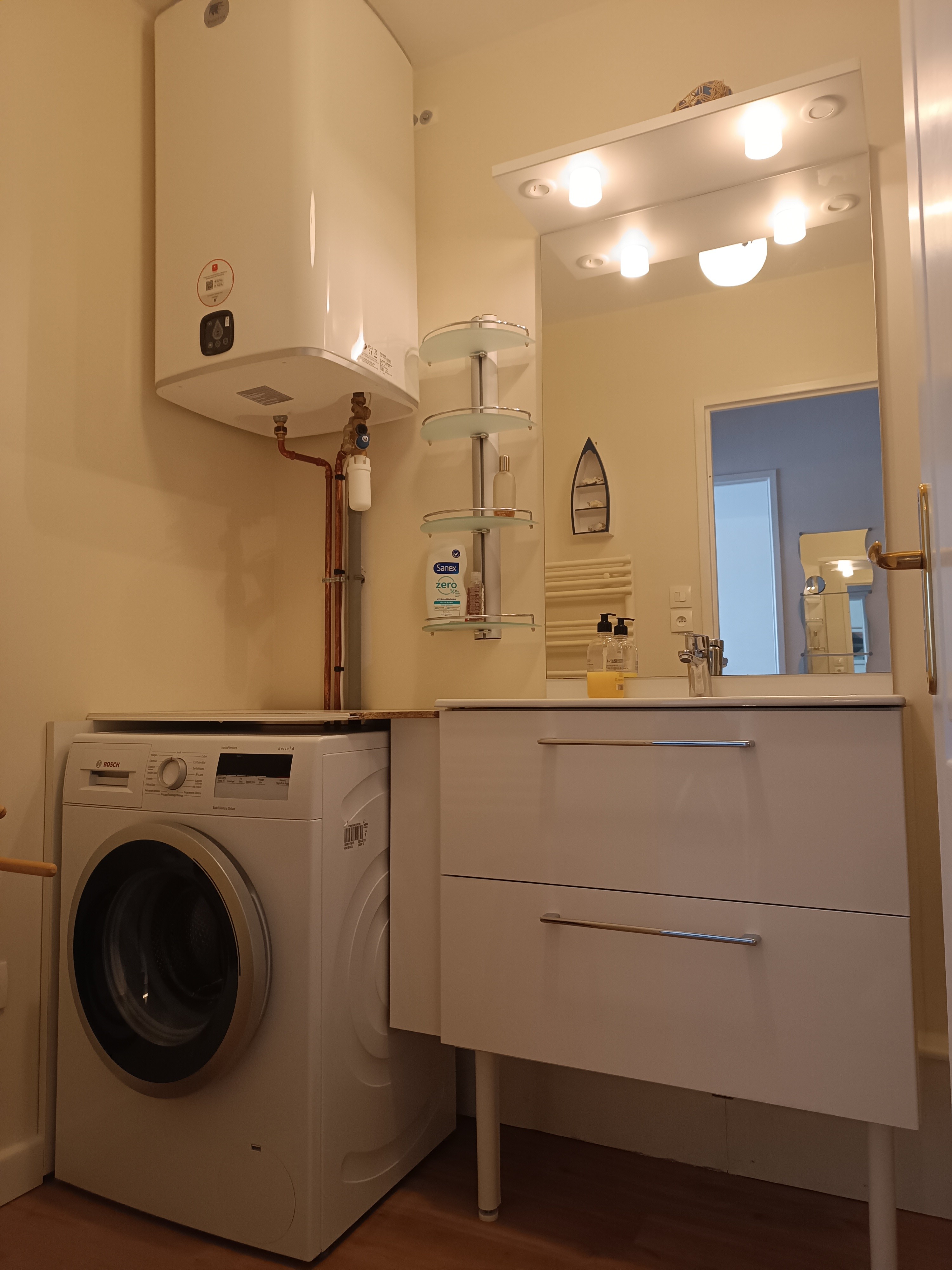 meuble vasque et lave linge
