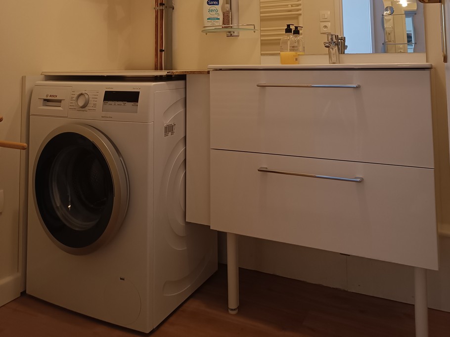 meuble vasque et lave linge
