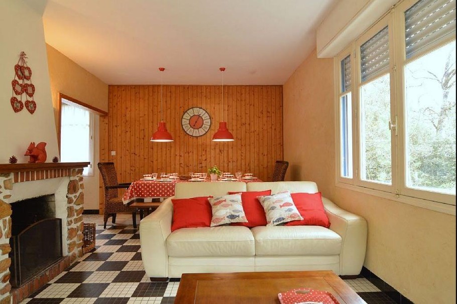 salon et sa cheminée