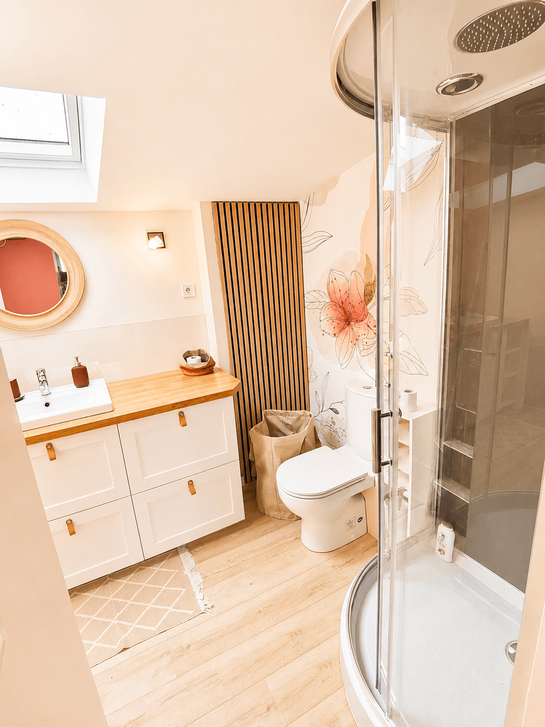 Shower room with toilet