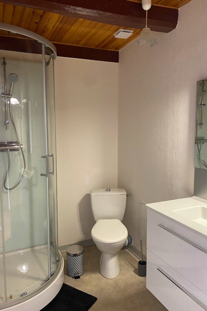 @Clévacances - GITE POUR 6 A 10 PERSONNES - CENTRE BRETAGNE - LOC ENVEL - ENTRE LE FINISTERE ET LA COTE DE GRANIT ROSE - salle de bain