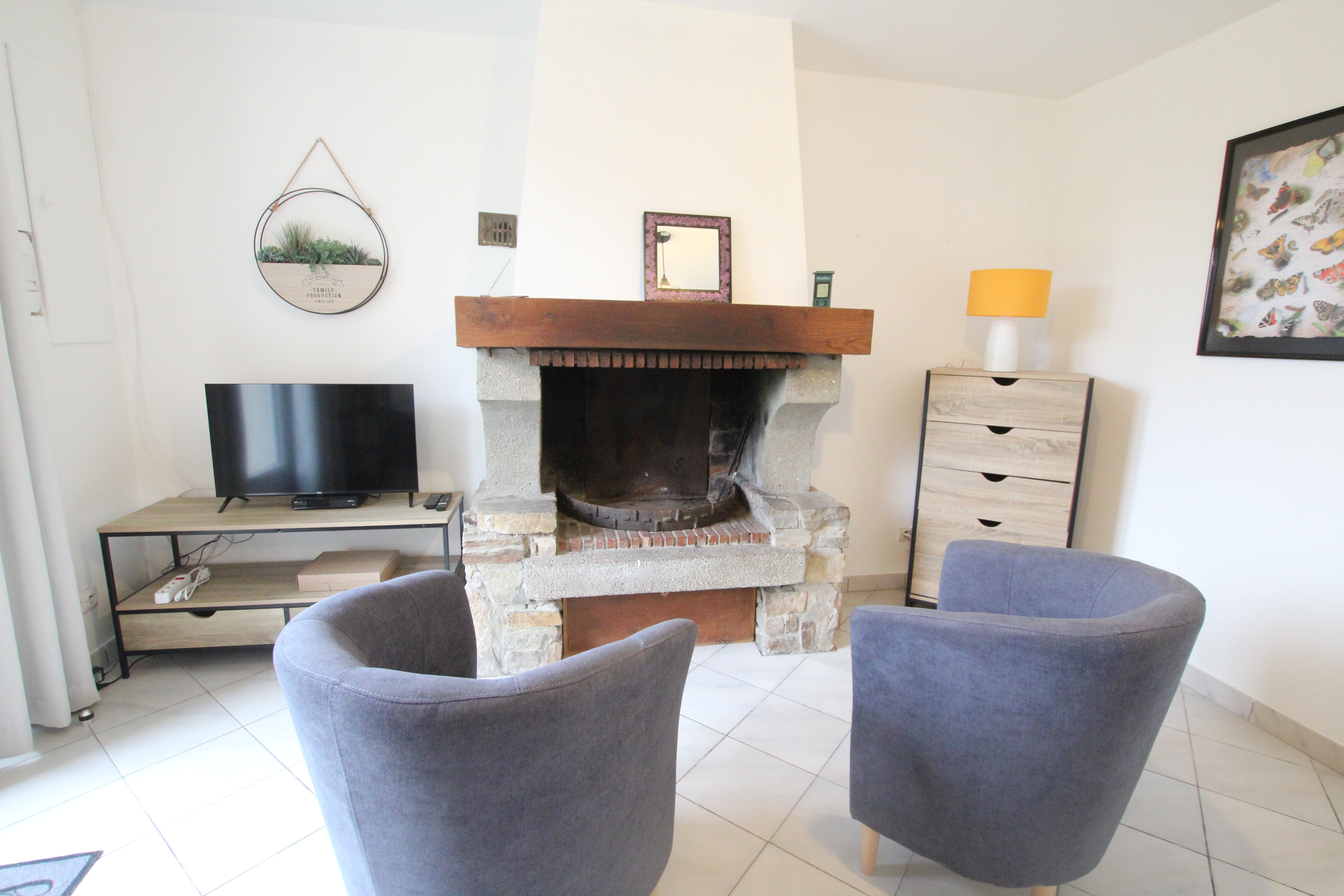 Le salon (cheminée décorative)