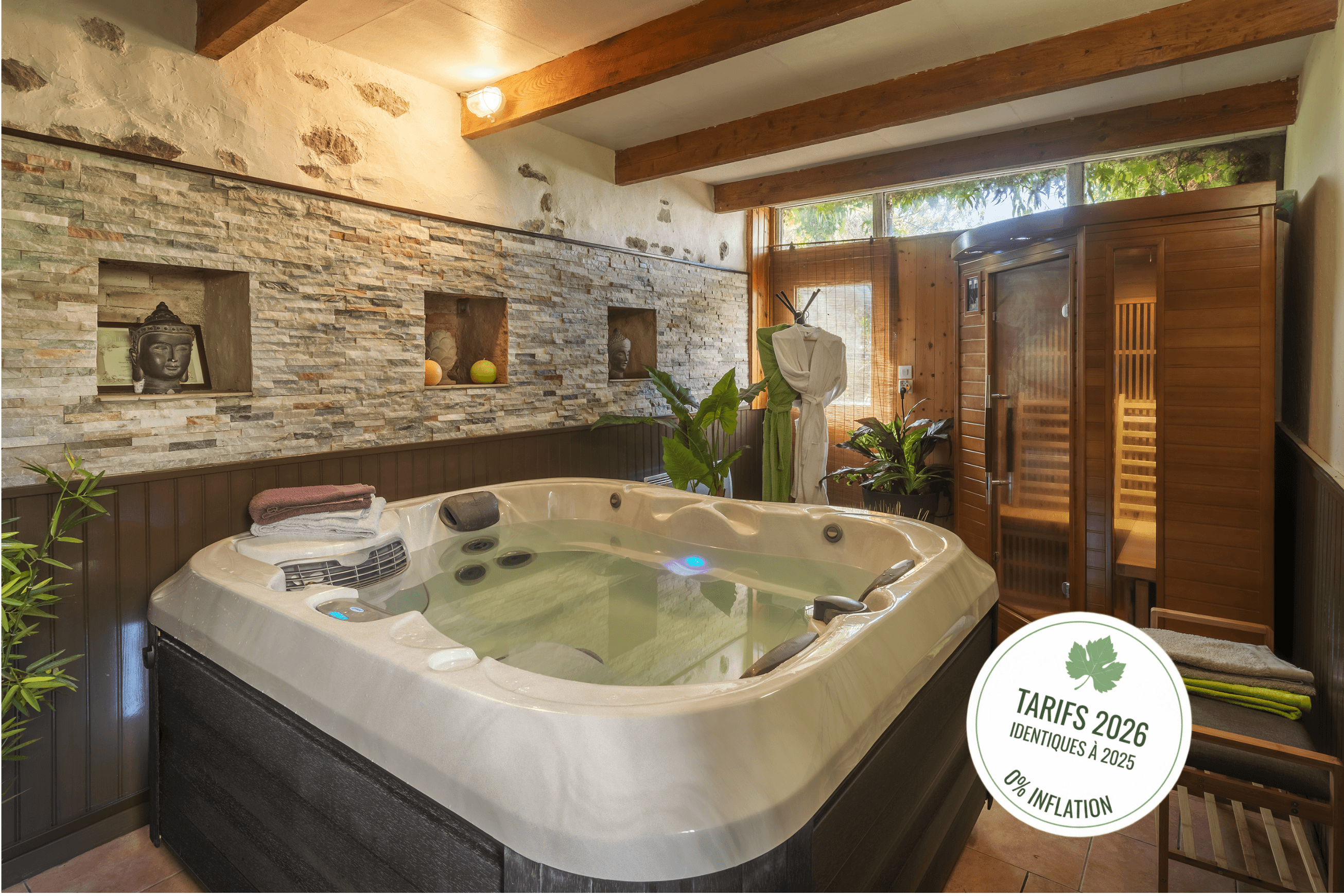 Le Relais de Mont en Anjou près d'Angers avec un Espace détente avec spa et sauna