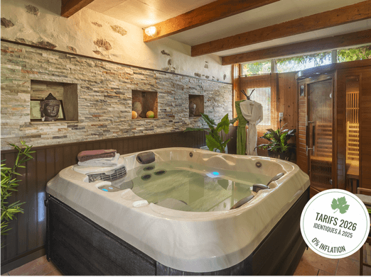 Le Relais de Mont en Anjou near Angers with a relaxation area with spa and sauna