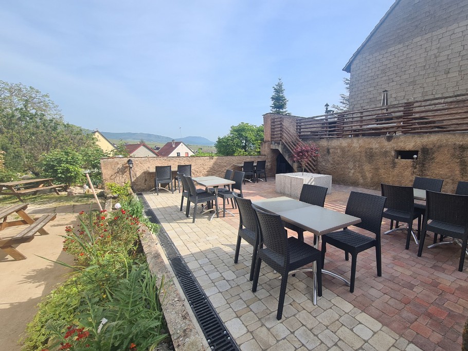 terrace, tables and chairs,