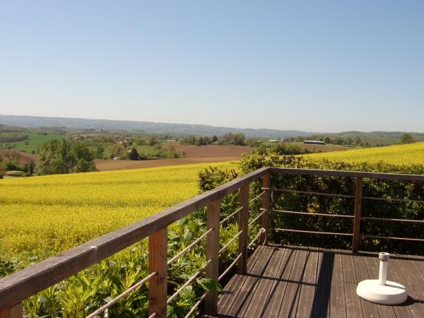 vue sur la vallée de la terrasse piscine  - Cadalen - Tarn