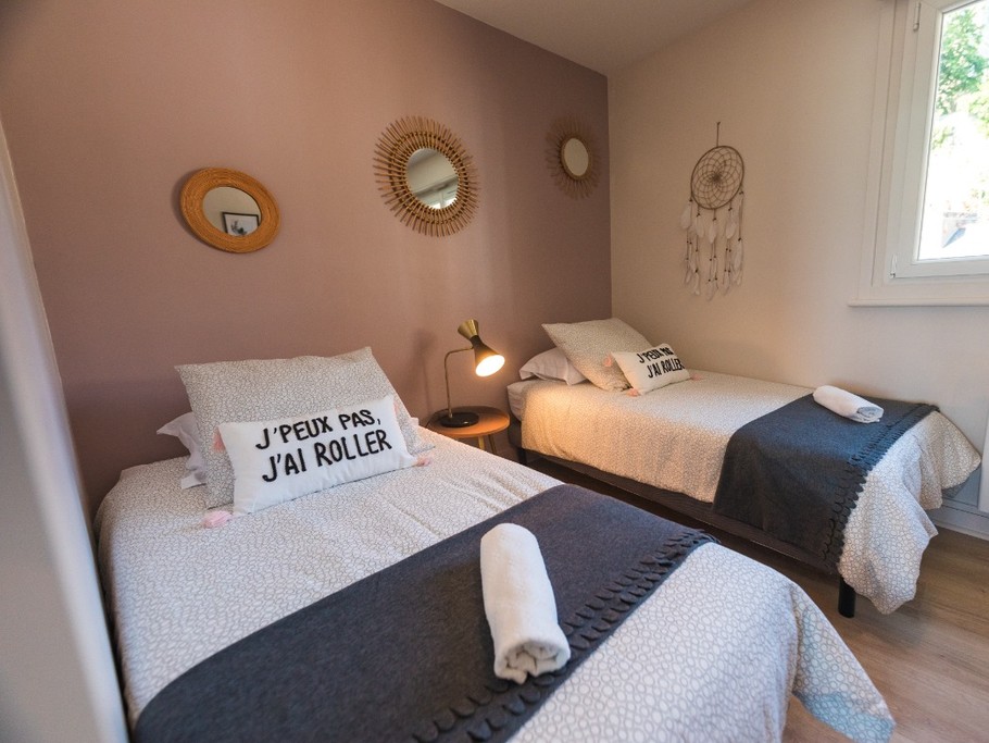 Chambre 2 lit simples - donnant sur l'arrière