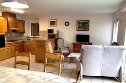 Location Planguenoual 6 pers, 3 chambres, Mme Hervé - salon - Côtes d'Armor - Bretagne