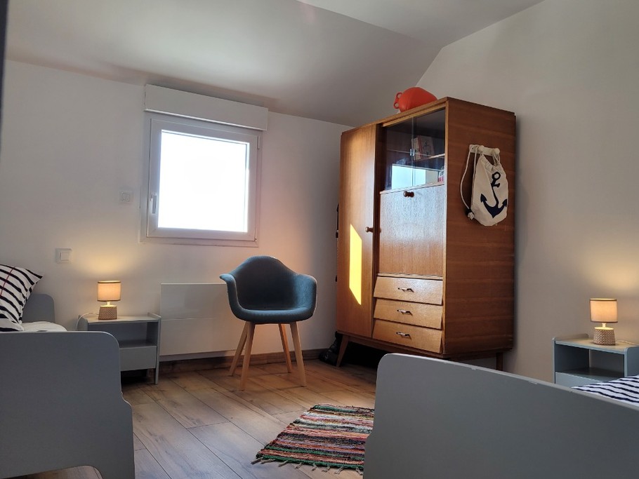 Le Moine, Location, Plouha, Point de la Tour, Clévacances, Chambre avec 2 lits simples