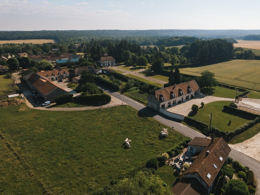Vue aérienne au Gite Entre Terres et Vignes à Châtillon sur Morin en Champagne