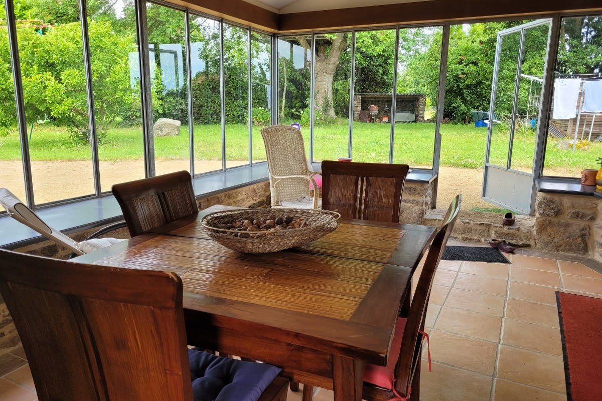 GIRAUD, location, Clévacances, Plouézec, véranda côté jardin