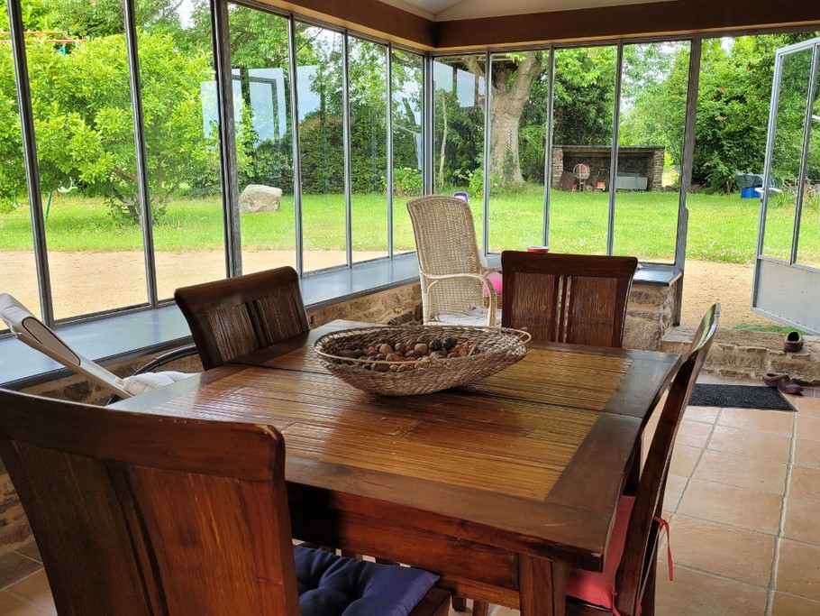 GIRAUD, location, Clévacances, Plouézec, véranda côté jardin