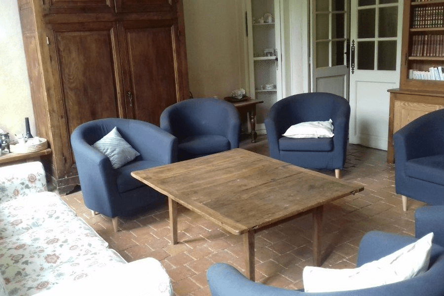 Gîte du Château -Salon Bibliothèque étage