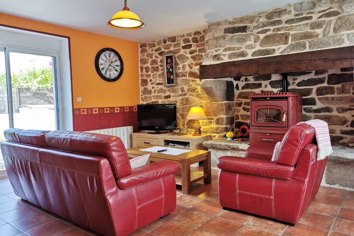 salon avec poële à granules