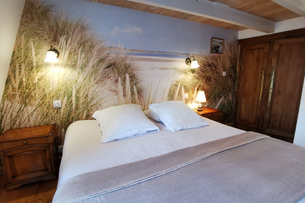 Chambre Bluette au 2eme étage avec 2 lits 90