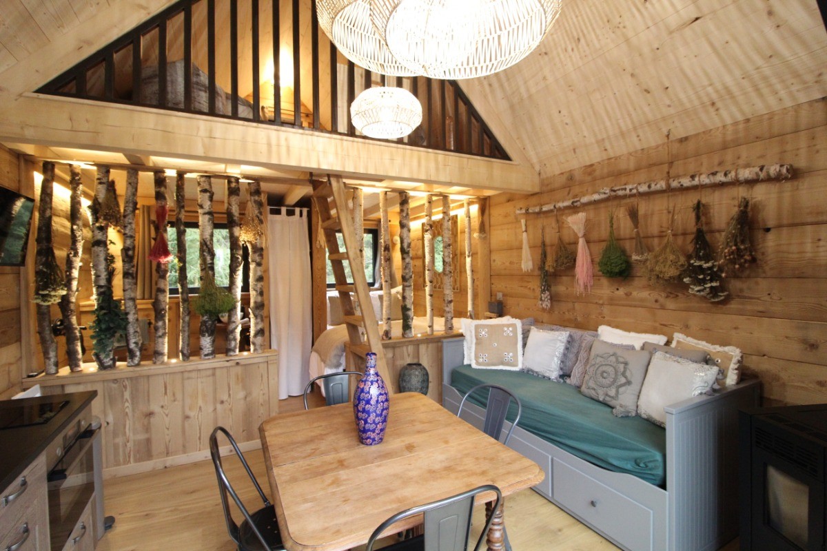 Pièce de vie - Lodge romantique - Les Jolis Chalets