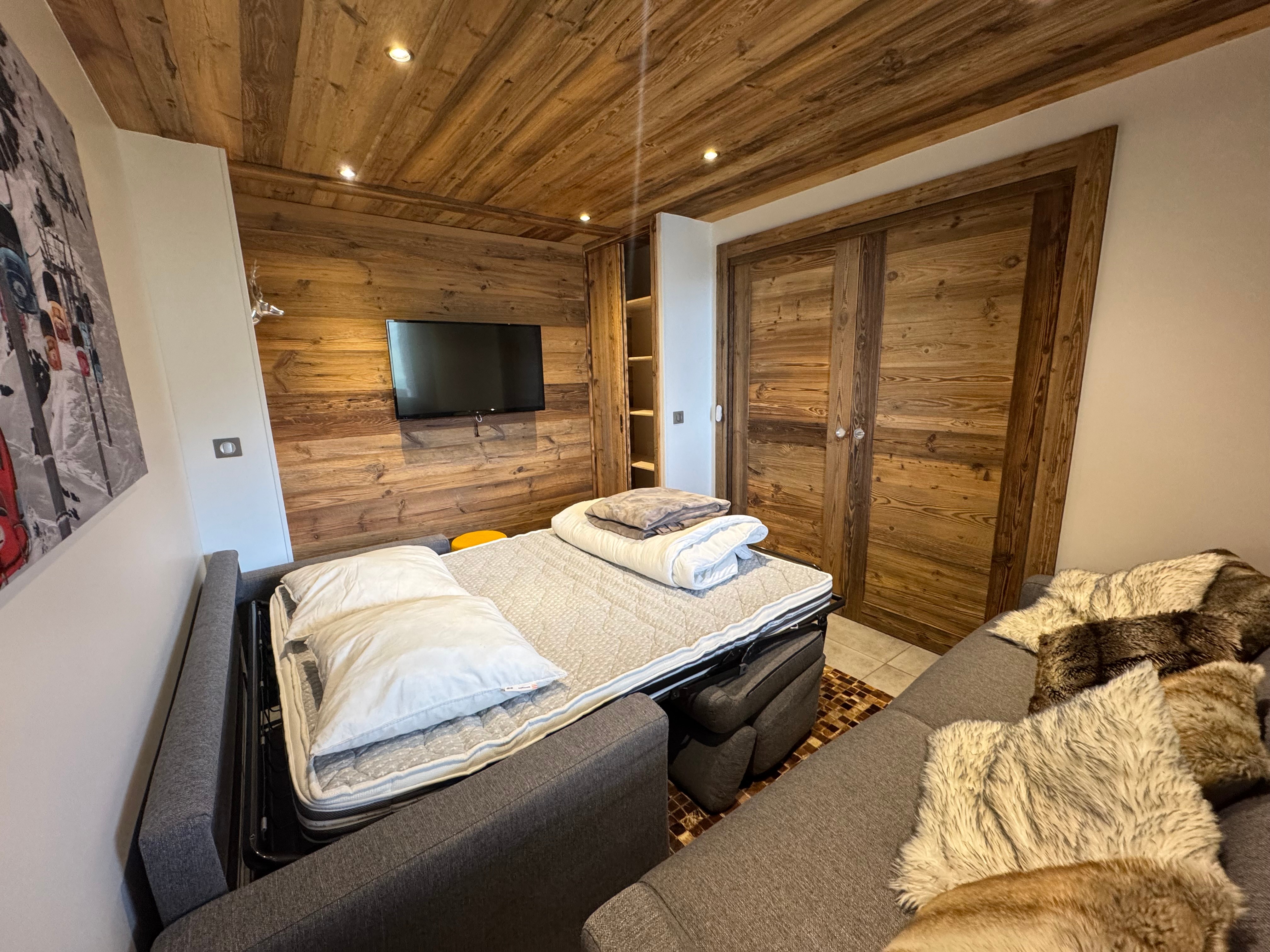 salon transformé en chambre