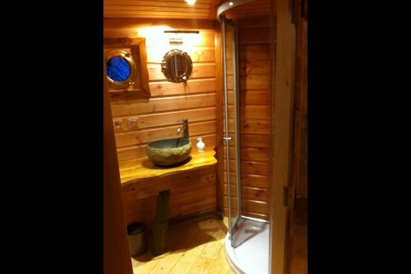 salle d'eau tout confort (ambiance sauna)