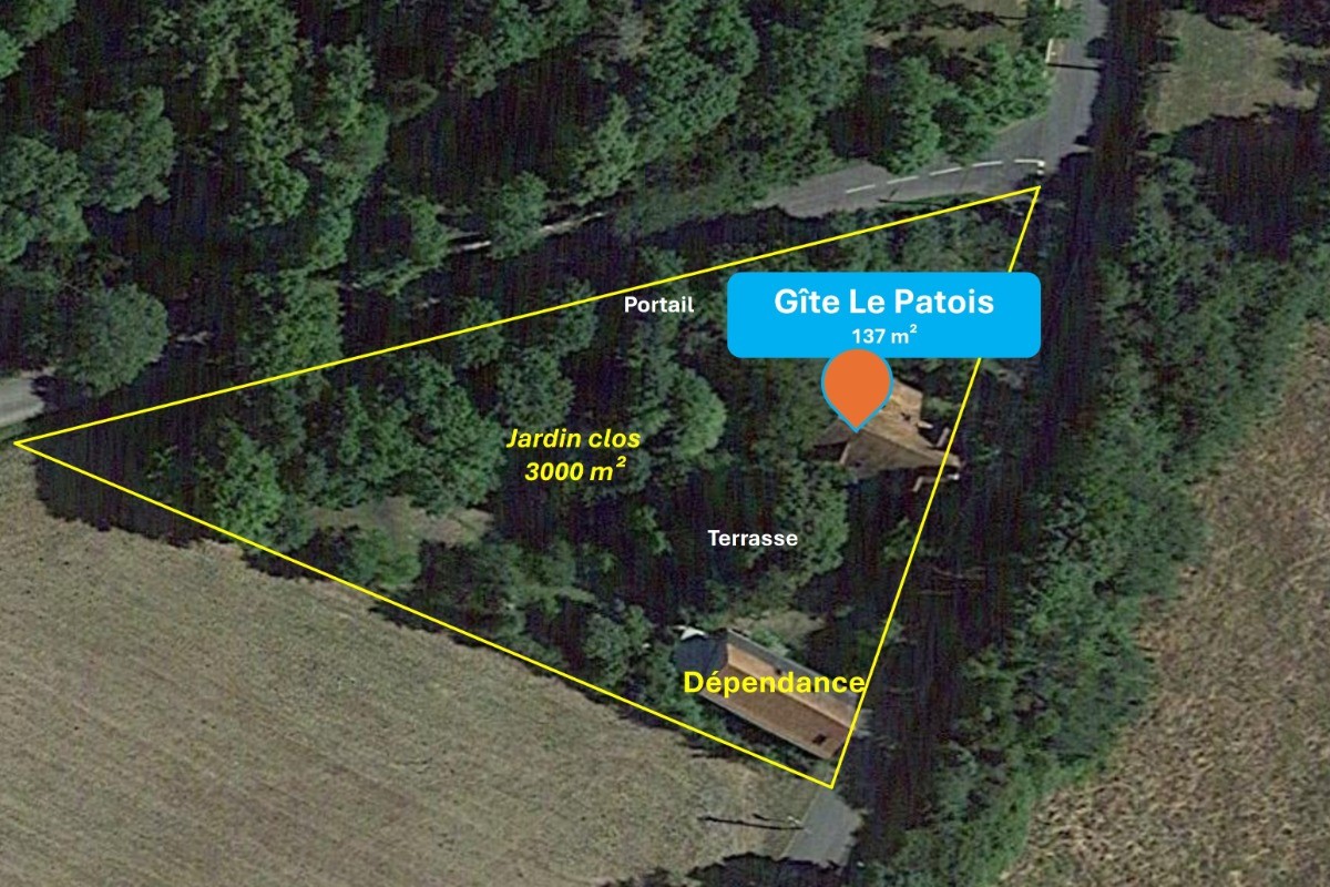 Plan de situation à Beaumont-sur-Dême à partir d'une vue Google Earth