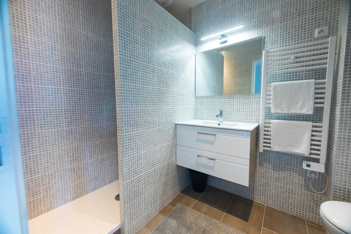 Salle de douche avec WC