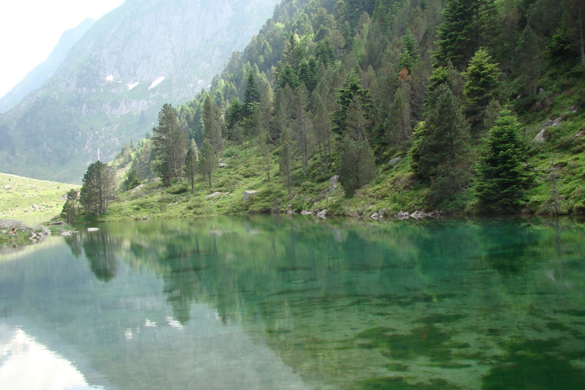 Vallée sauvage du TECH : LAC DE SUYEN 1336 m qui prend des teintes d'estampe japonais