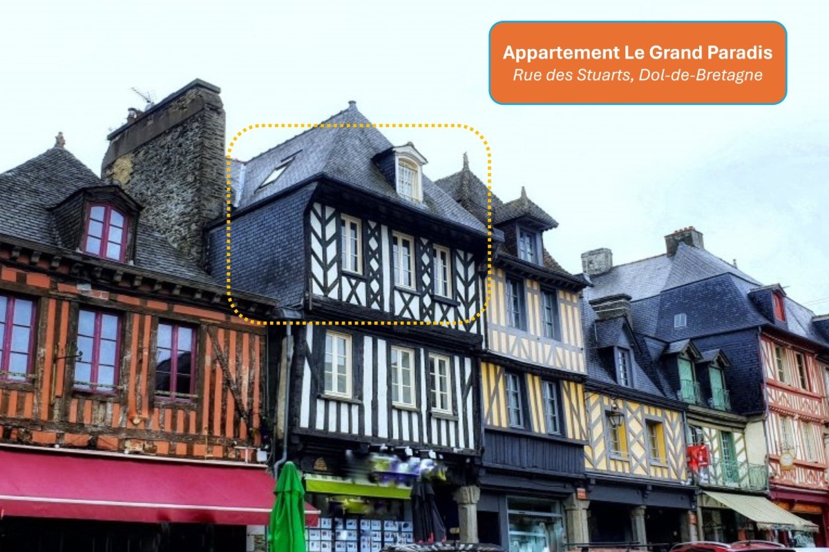 Façade de l'appartement Le Grand Paradis, immeuble classé du 17e siècle.