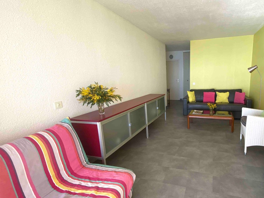 Le séjour, espace détente avec télévision, et ADSL Sfr.