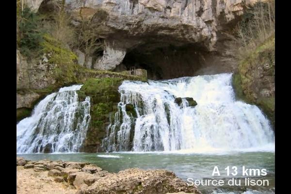 source du lison Nans sous Ste Anne 13 kms away