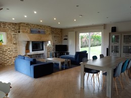 Clévacances - Location 10 personnes - salon - Langueux - Maison avec jacuzzi