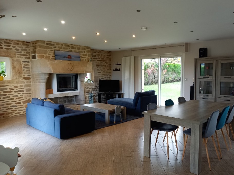 Clévacances - Location 10 personnes - salon - Langueux - Maison avec jacuzzi