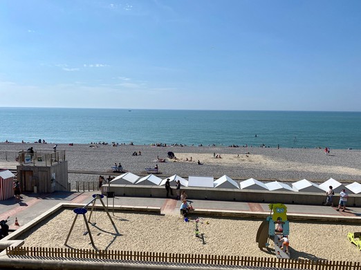 Vue Apt depuis le balcon Le Grand Large Mers Les Bains Hauts de France