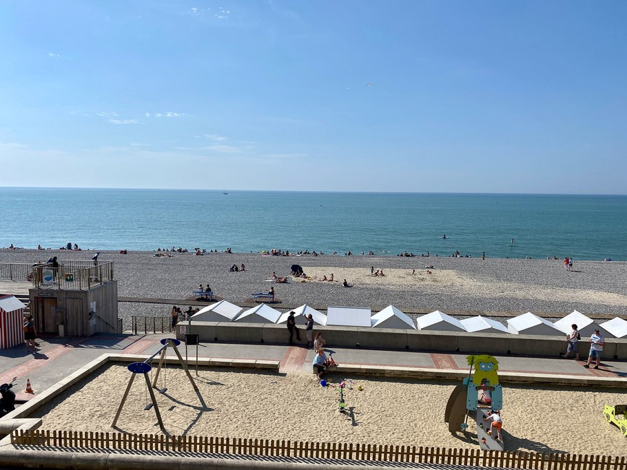 Vue Apt depuis le balcon Le Grand Large Mers Les Bains Hauts de France