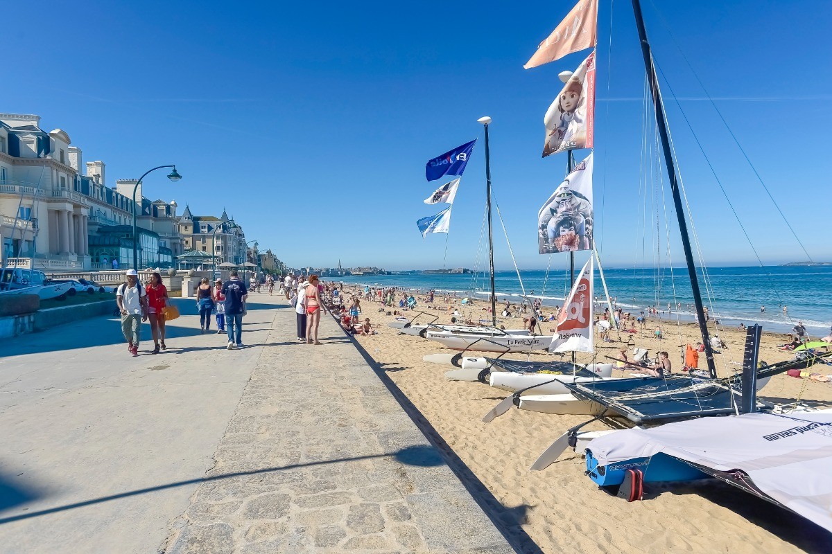 La plage du Sillon à Saint-Malo, élue plus belle plage d'Europe.
Crédits photo : CRTB LE-GAL-Yannick
