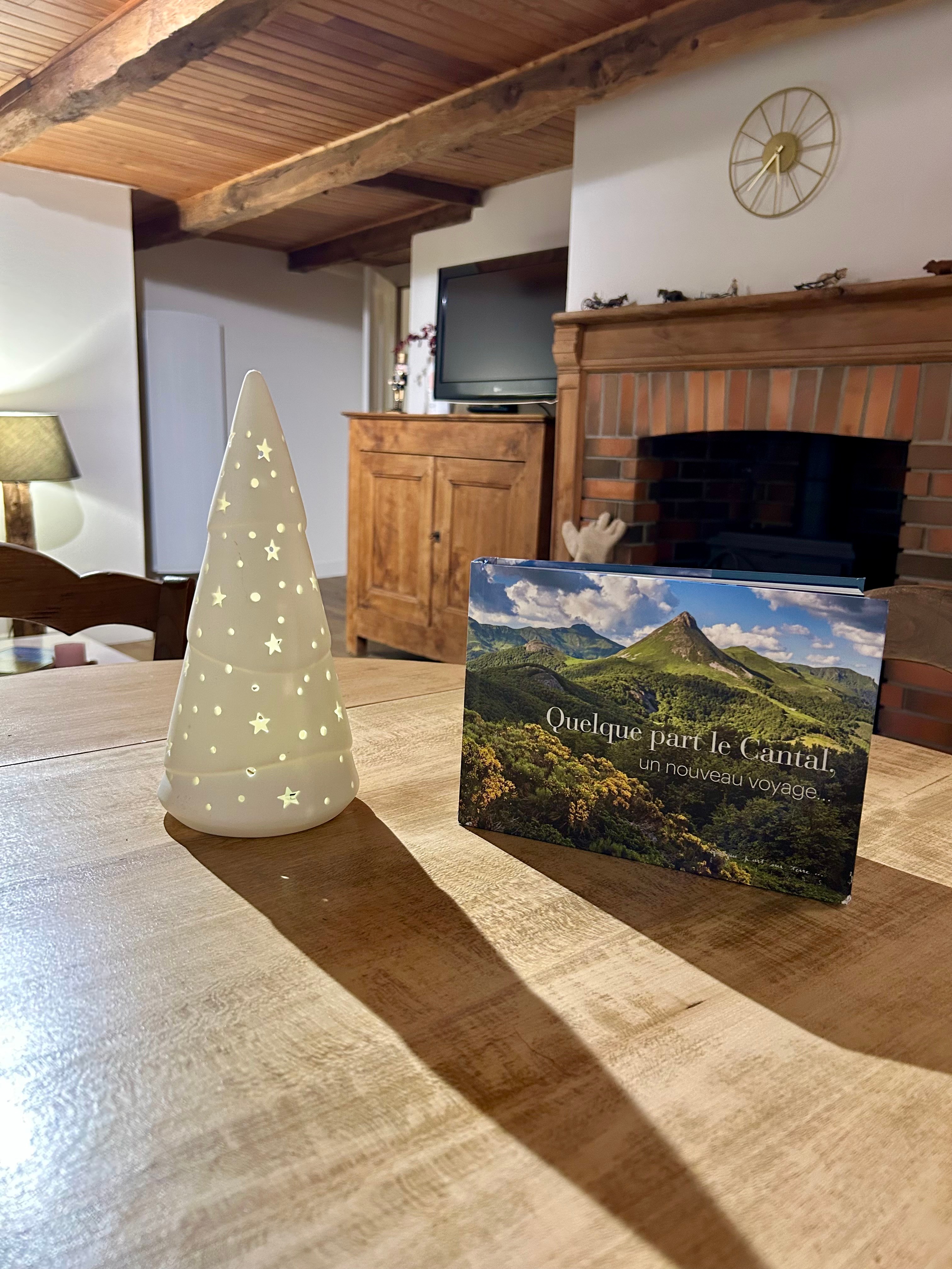 deuxième salon TV canapé poêle à bois
Table pour jouer aux cartes