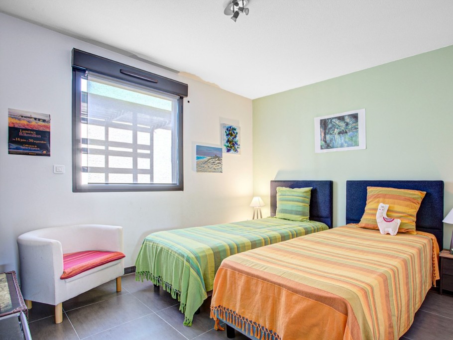 Chambre climatisée côté couchant, avec deux lits de 90 X 200 Bonne nuit les Petits !